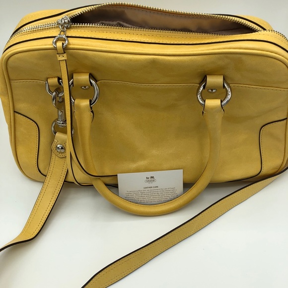 Coach Poppy Leather Pushlock Satchel SUNFLOWER ๐ป - Picture 4 of 7